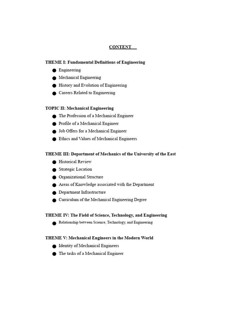 Overview of Mechanical Engineering | PDF | Engineering | Science