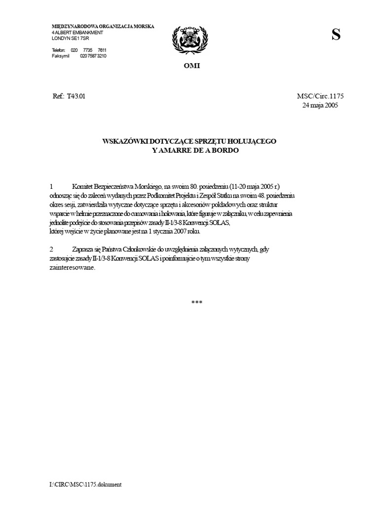 MSC 1-Circ 1175 | PDF