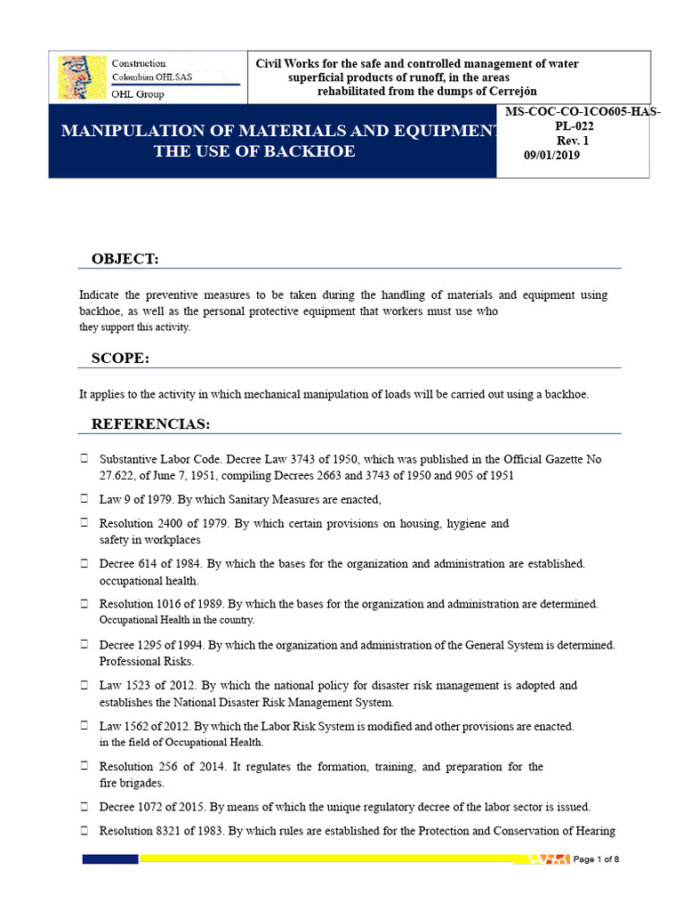 Backhoe Safety Guidelines for Material Handling | PDF | Occupational ...