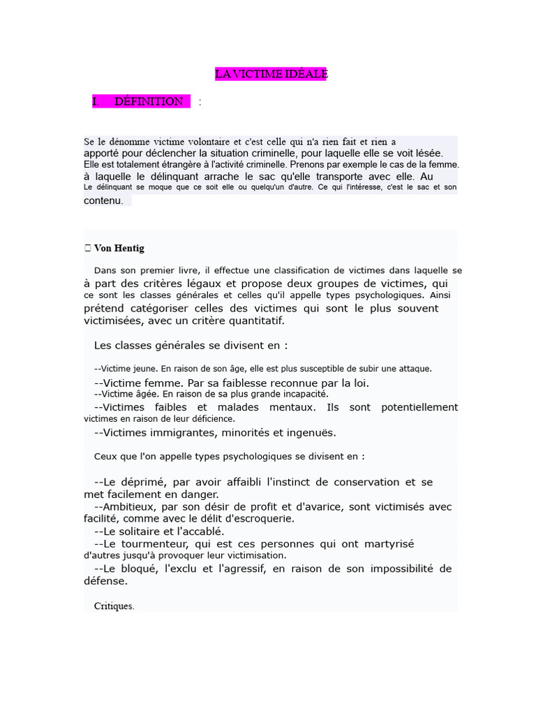 Typologies de Victimes et Responsabilité | PDF | Crimes | Crime et violence