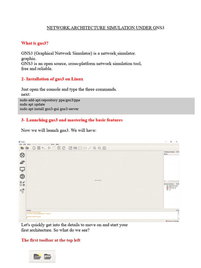 GNS3 Network Architecture Simulation Guide | PDF | Router (Computing ...