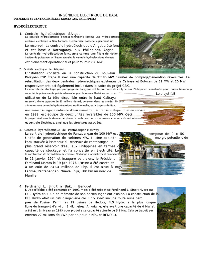 Centrales Électriques aux Philippines | PDF | Énergie hydroélectrique ...