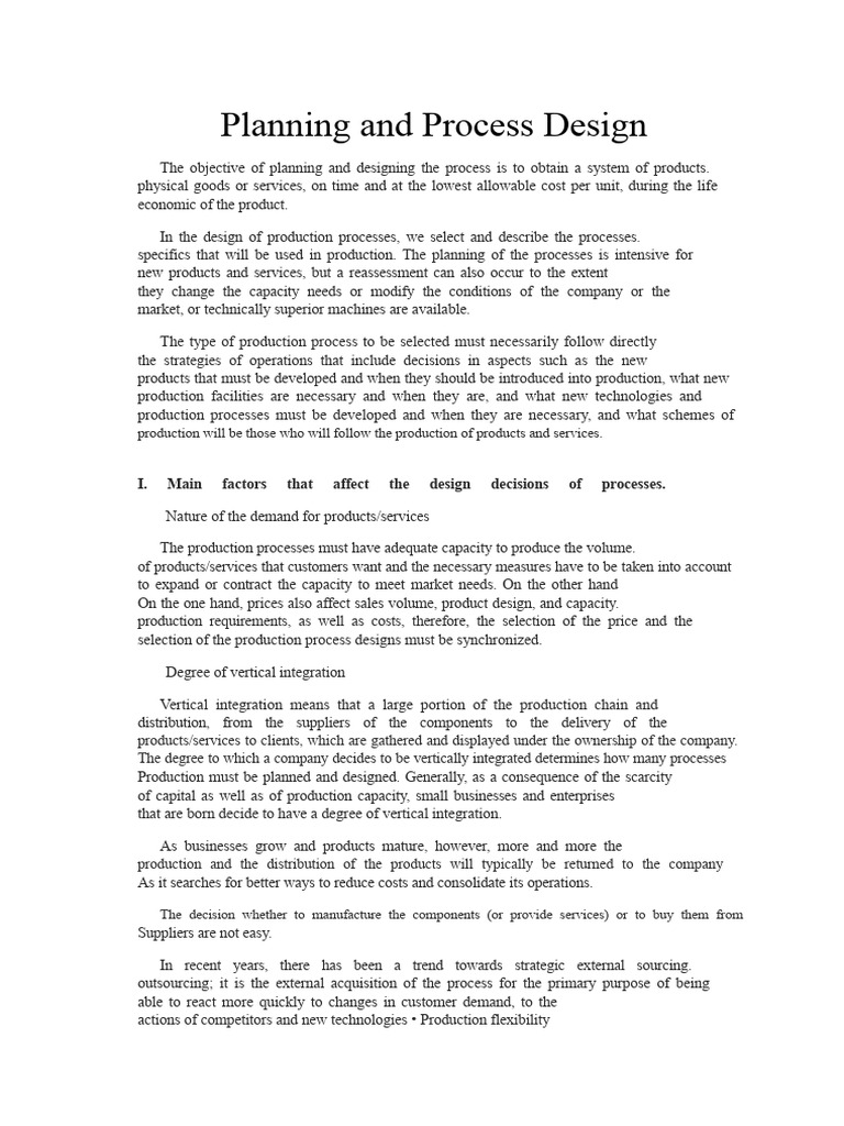 Process Design and Planning Strategies | PDF | Automation | Supply Chain