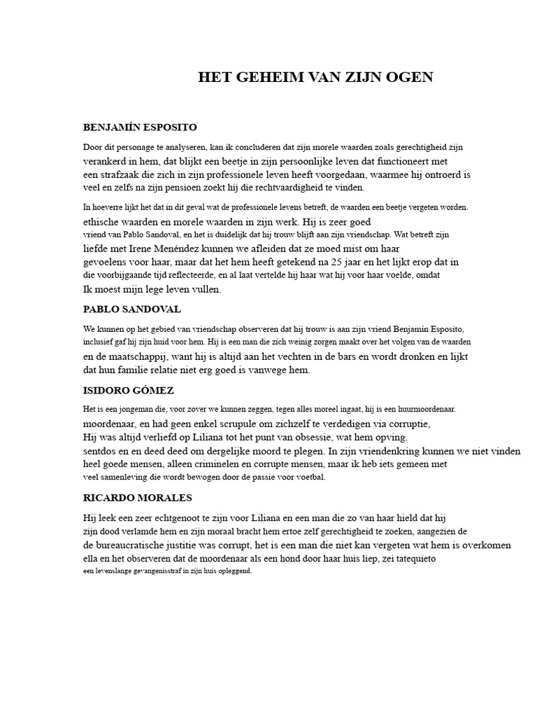 Het Geheim Van Zijn Ogen | PDF