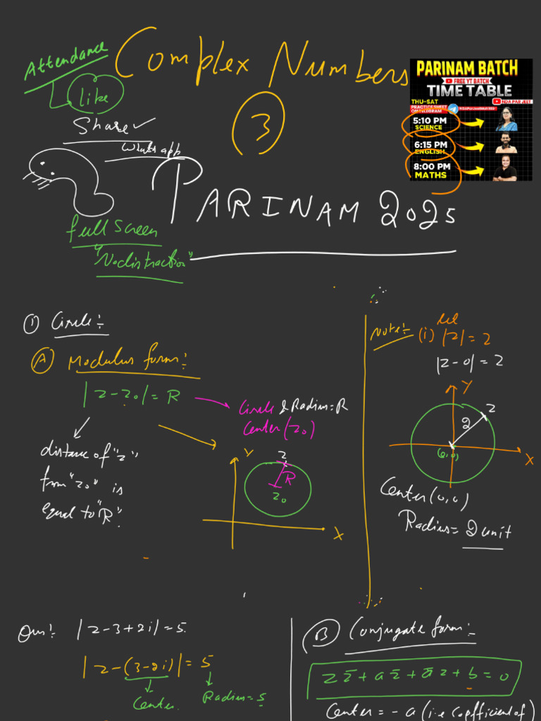 20 Dec Complex Numbers Class 3 Parinam Mohit Sir | PDF