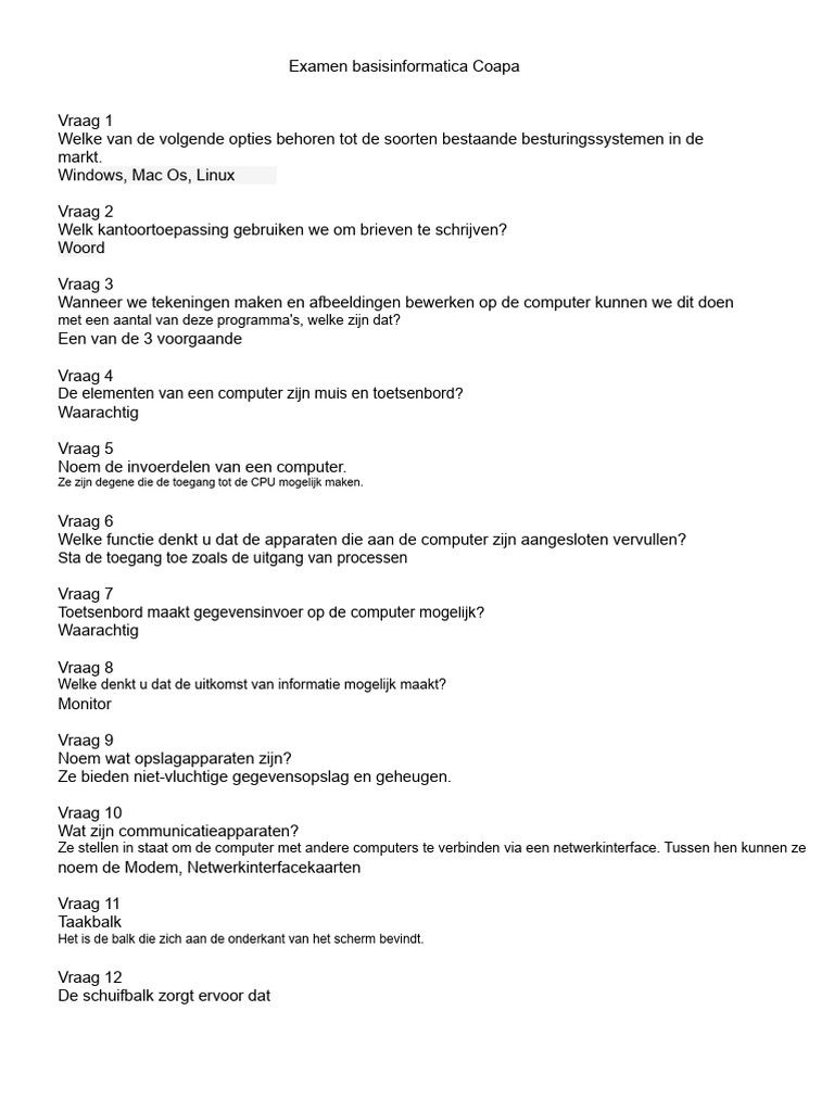 Basis Computer Examen Coapa | PDF