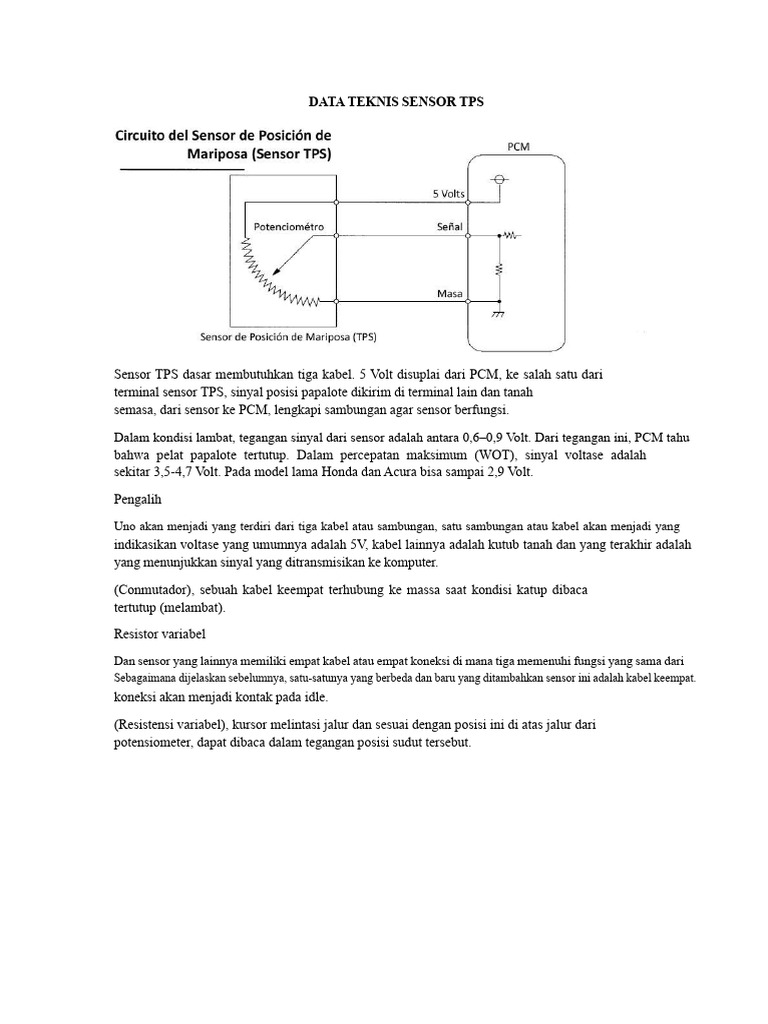 Data Teknik Sensor TPS dan Fungsinya | PDF