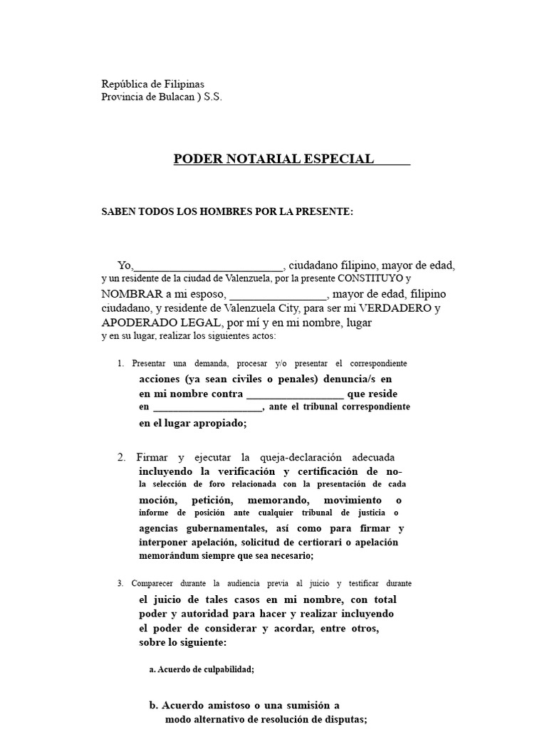 Poder Notarial Especial en Filipinas | PDF | Justicia | Crimen y violencia