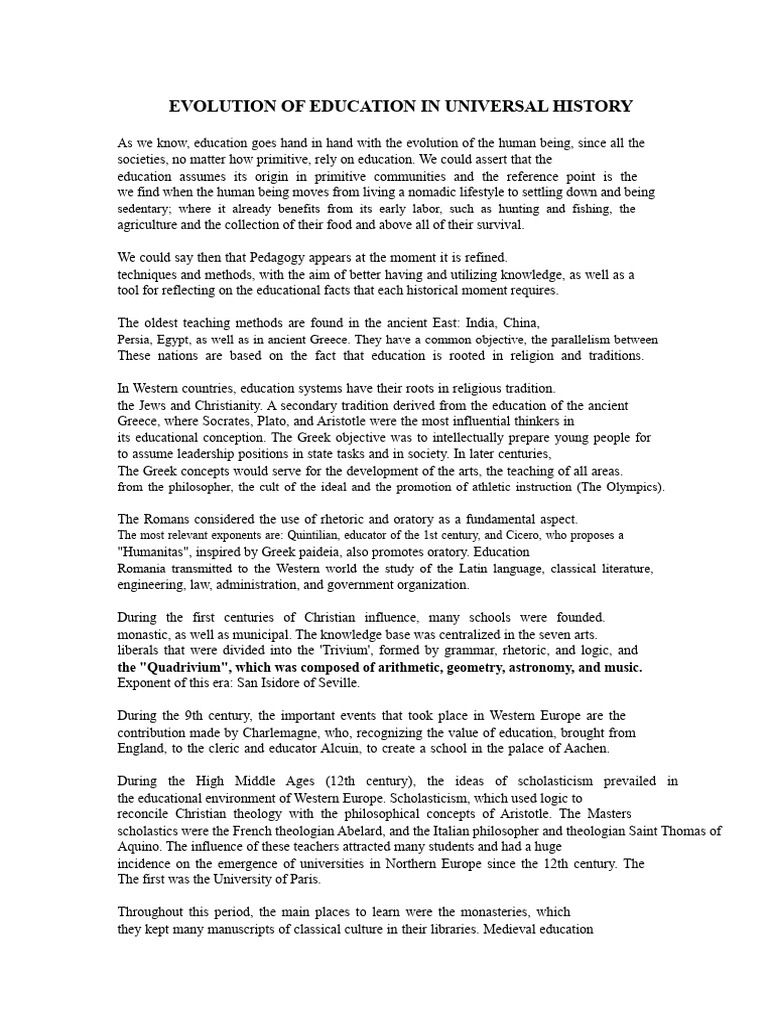 History of Education Evolution | PDF | Rhetoric | Science