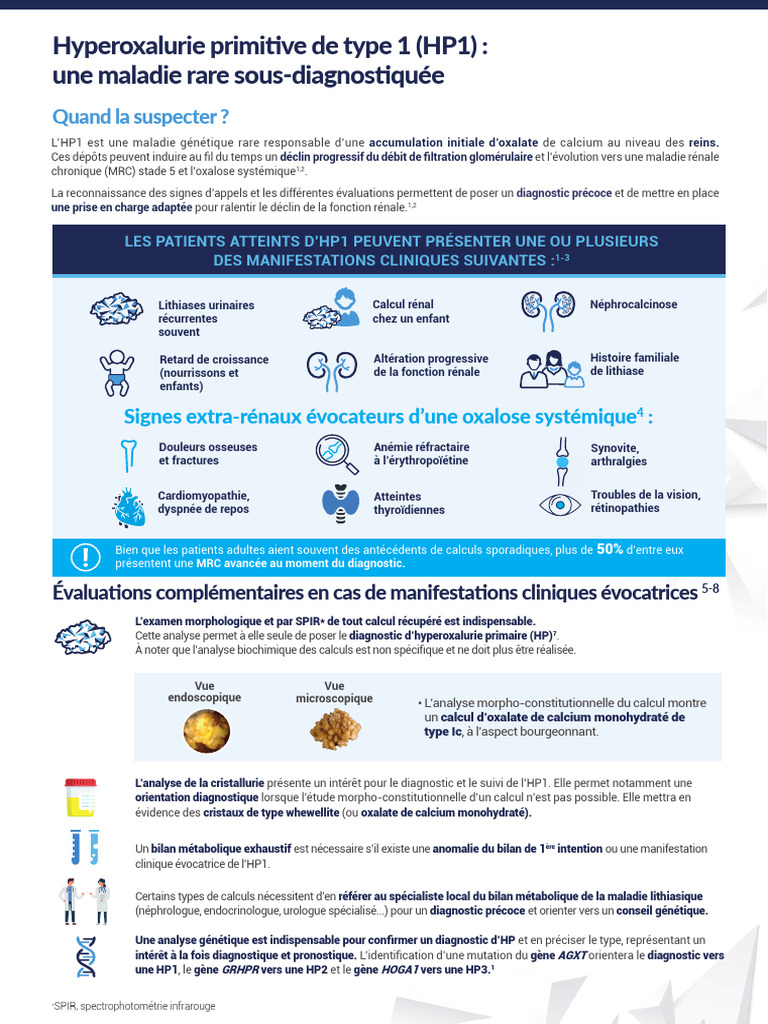 Hyperoxalurie primitive de type 1 : diagnostic et prise en charge | PDF ...