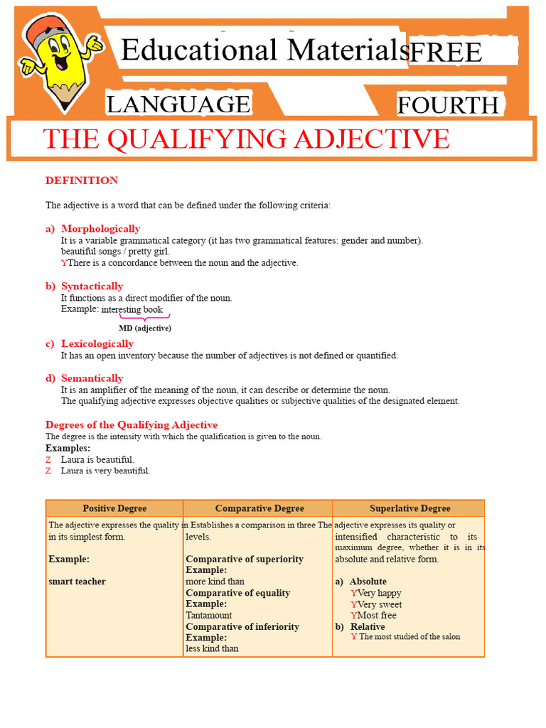 Understanding Qualifying Adjectives | PDF | Adjective | Noun