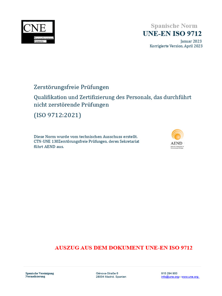(Ex) Une-En Iso 9712 2023 | PDF
