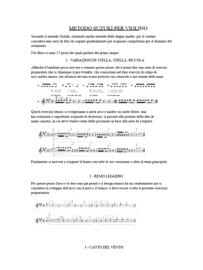 Metodo Suzuki Per Violino Come Insegnare | PDF