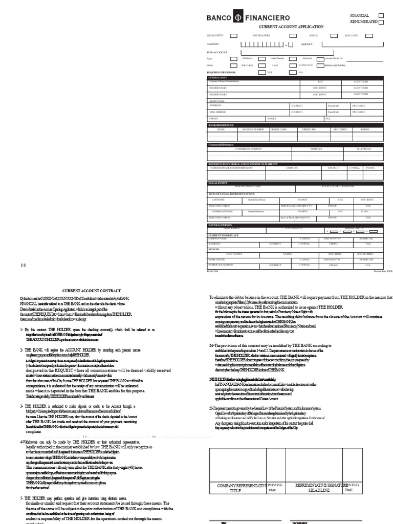 Current Account Application Form | PDF | Banks | Overdraft