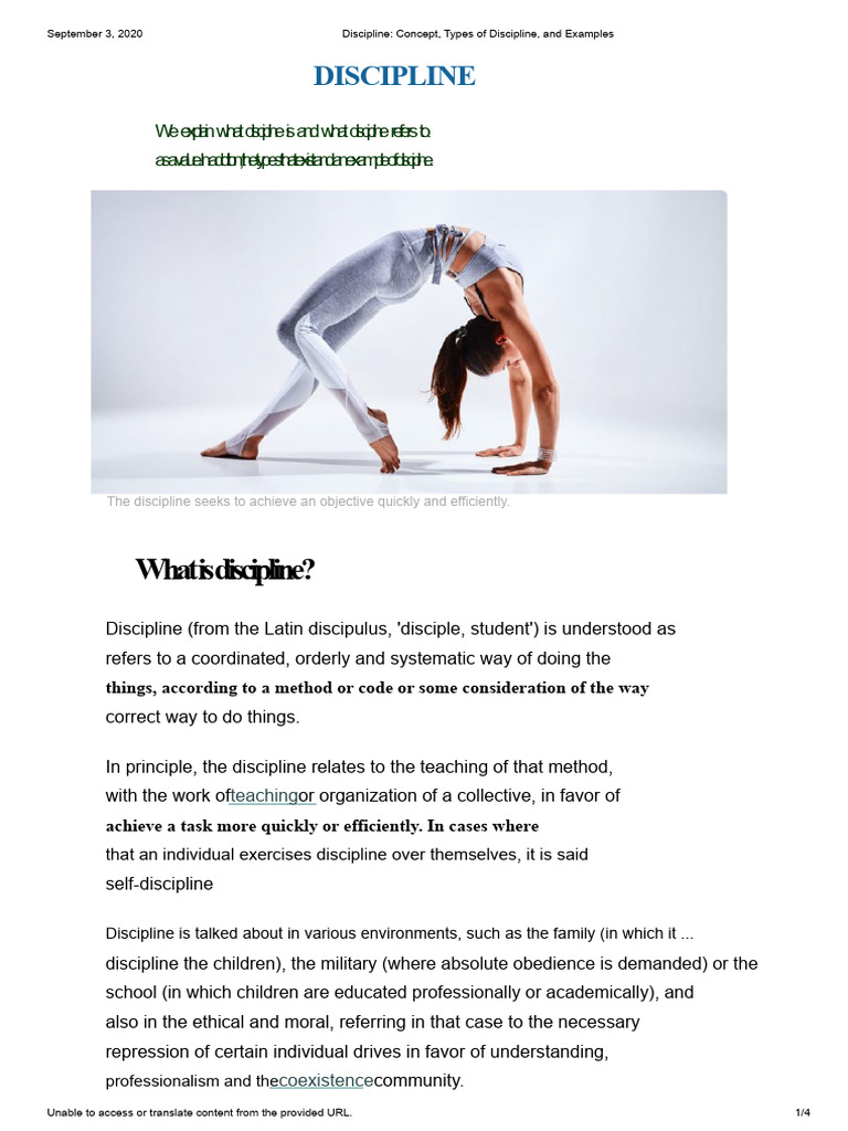 Discipline - Concept, Types of Discipline, and Examples | PDF ...