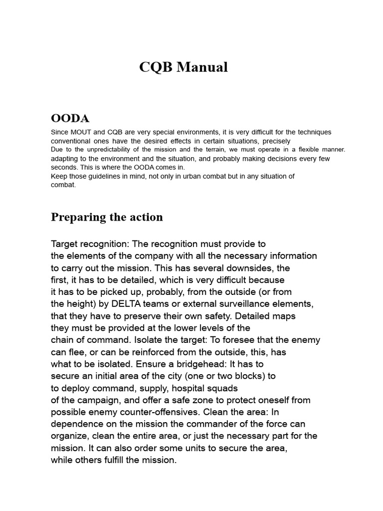 Marine Corps CQB Tactics Manual | PDF | Urban Warfare | Reconnaissance