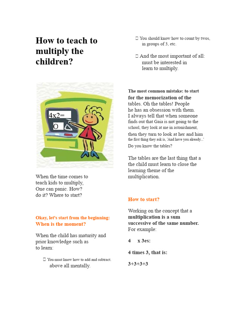 How To Teach Children To Multiply | PDF | Multiplication | Cognition