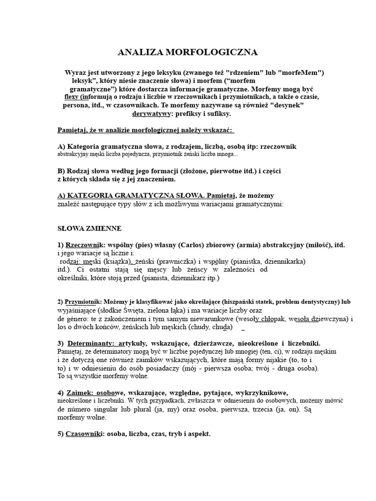 Analiza Morfologiczna | PDF