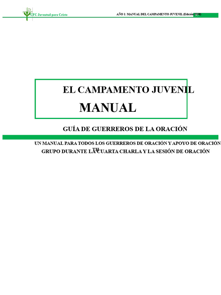 Manual del Campamento Juvenil CFC | PDF | María, madre de Jesús | Oración