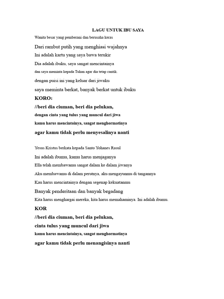 Lagu Untuk Ibu | PDF
