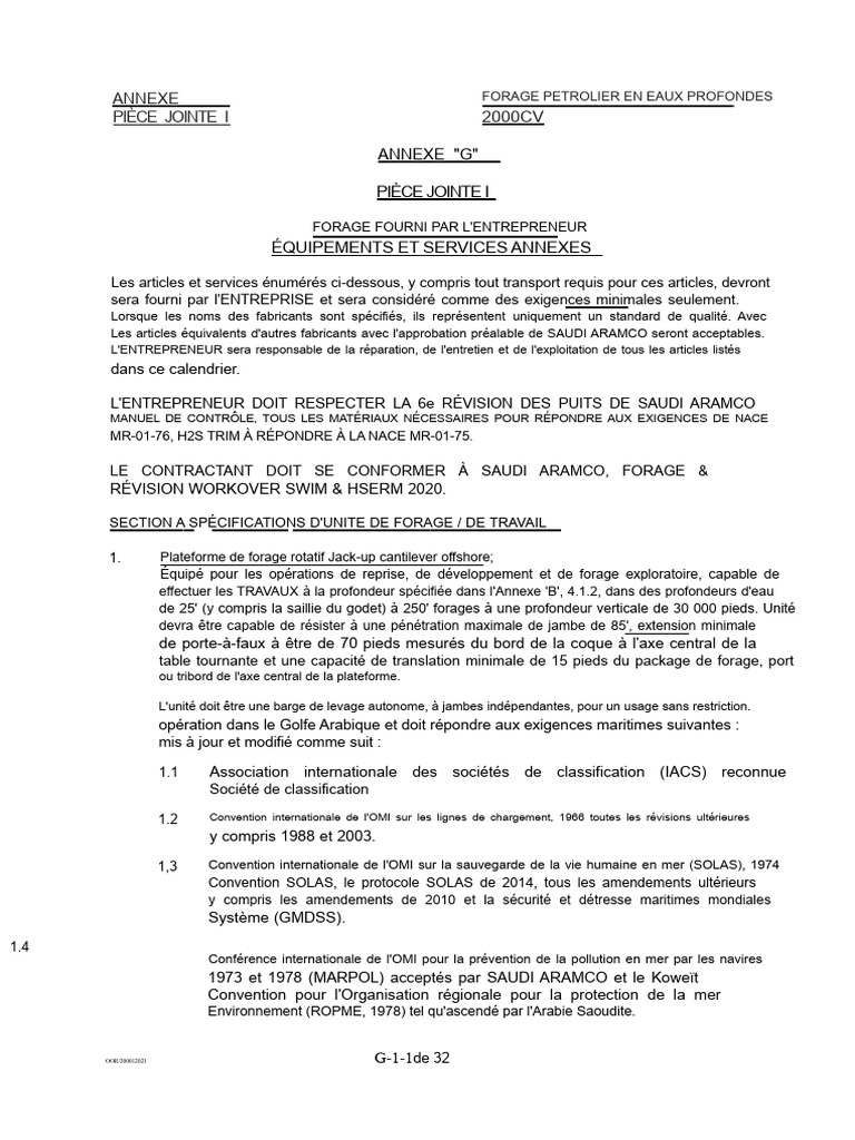 Spécifications Forage Offshore 2000 CV | PDF | Forage | Tuyau