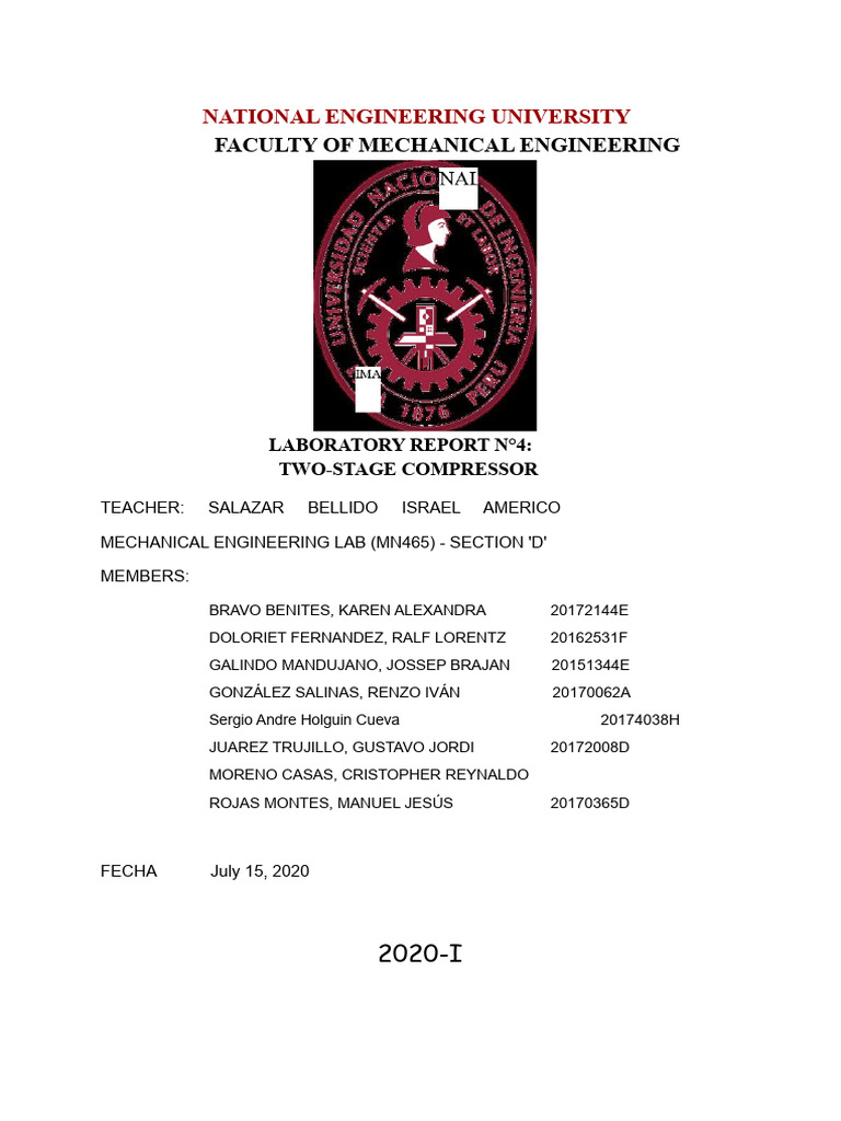 Two-Stage Compressor Laboratory Report | PDF | Enthalpy | Continuum ...