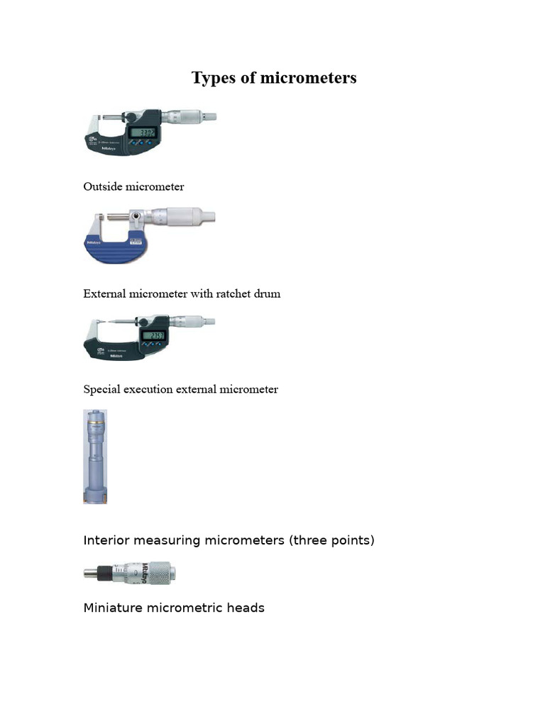 Overview of Micrometer Types | PDF