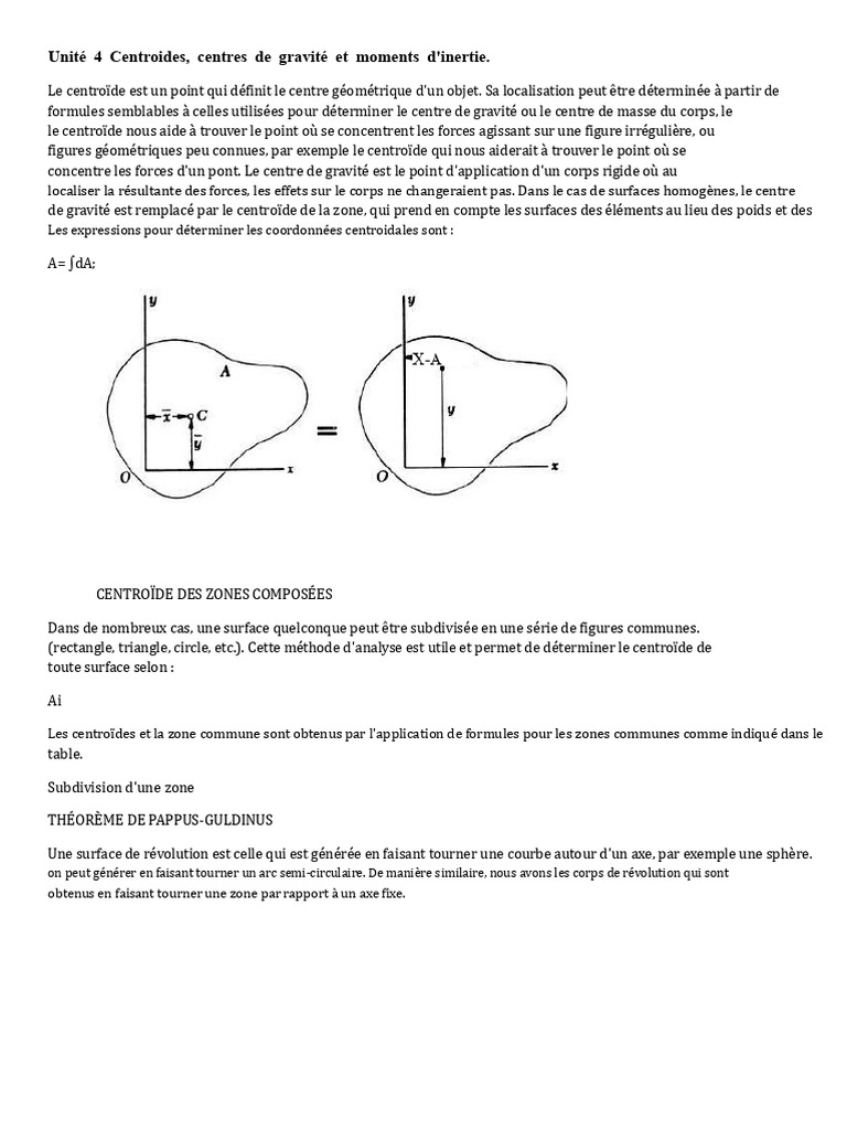 Centroides et moments d'inertie expliqués | PDF | Centre d'inertie ...