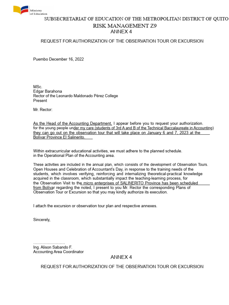 Request For Rector Authorization | PDF