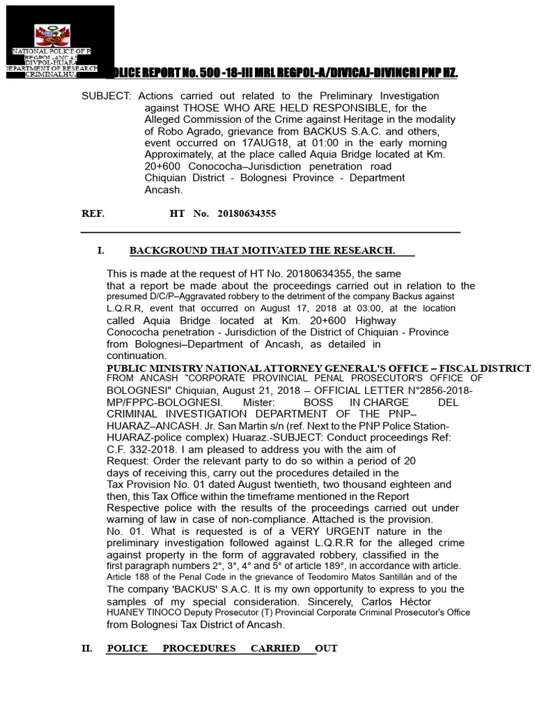 Police Report on Aggravated Robbery Case | PDF | Prosecutor | Police