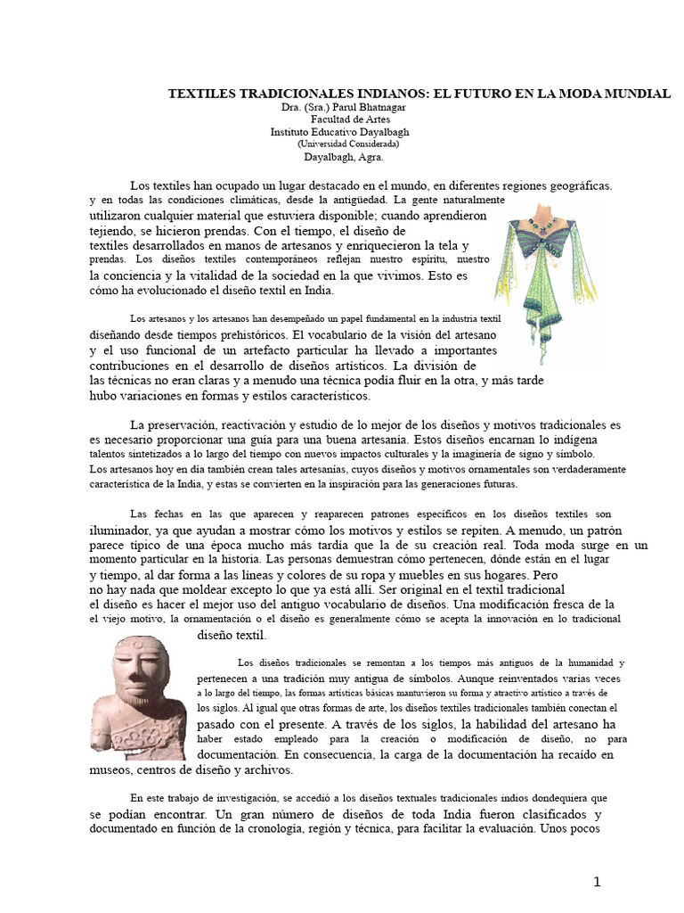 Textiles Tradicionales Indios en Moda | PDF | Textiles | Diseño