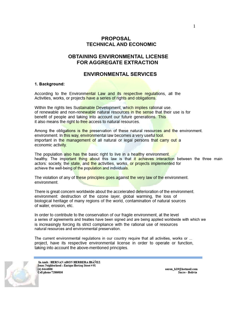 Environmental License Proposal for Extraction | PDF | Environmental ...