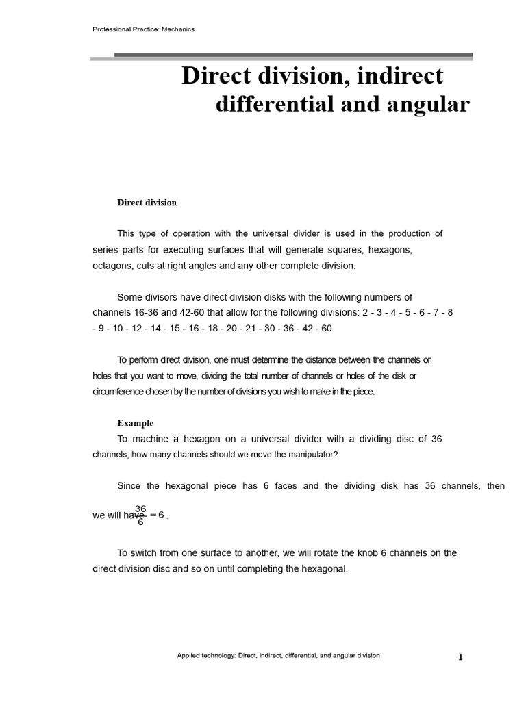 Angular Division Techniques Explained | PDF | Gear | Rotation
