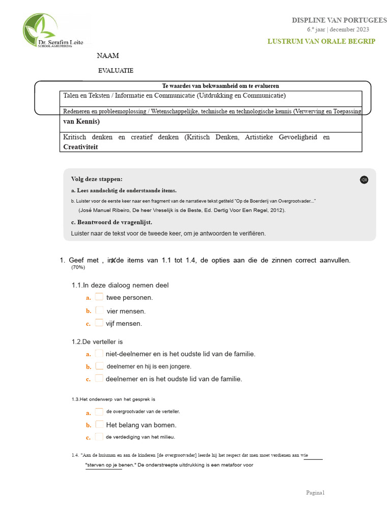 Mondelinge Toets | PDF