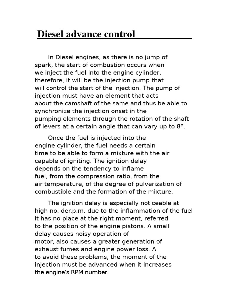Diesel Advance Controller | PDF | Diesel Engine | Engines