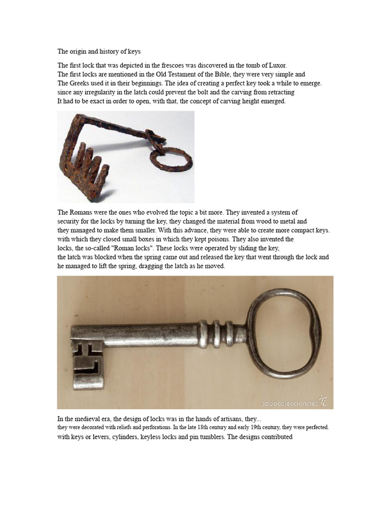 History of Keys and Locks | PDF