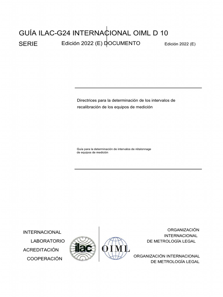Ilacg24-Oiml d10 Traslate | PDF | Calibración | Medición