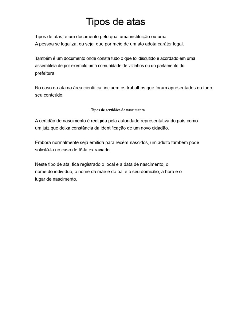 Tipos de Atas | PDF | Casamento | Divórcio