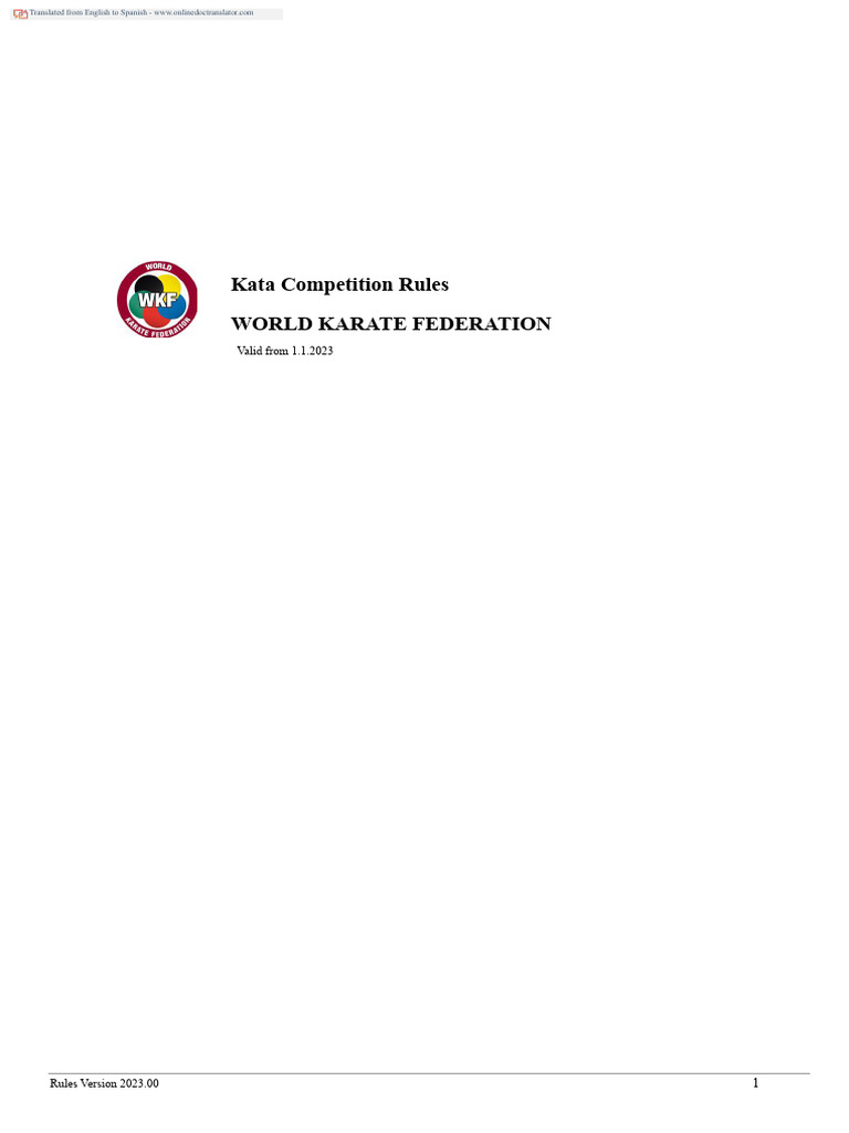 WKF Kata Competition Rules 2023 | PDF | Clothing