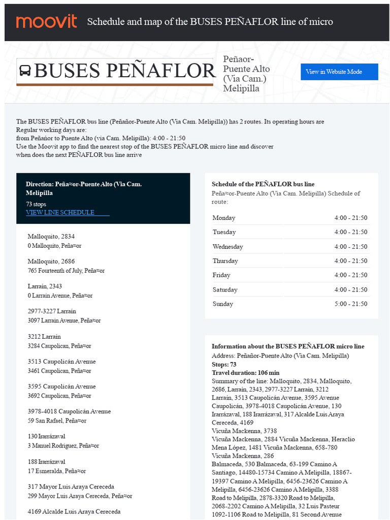 BUSES PEÑAFLOR Route and Schedule | PDF | Santiago | Wool