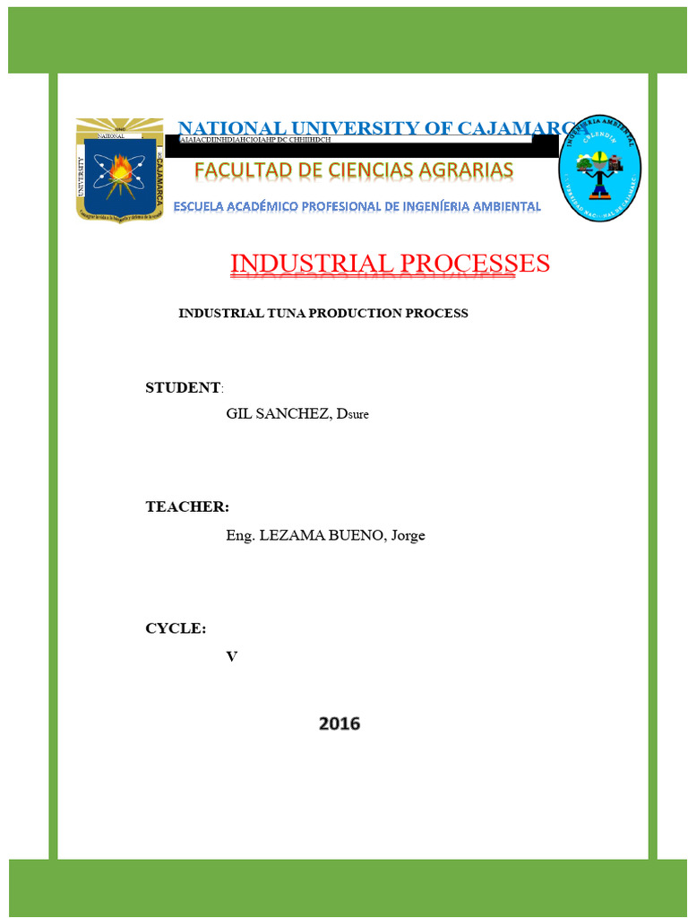 Tuna Canning Process Overview | PDF | Foods | Waste