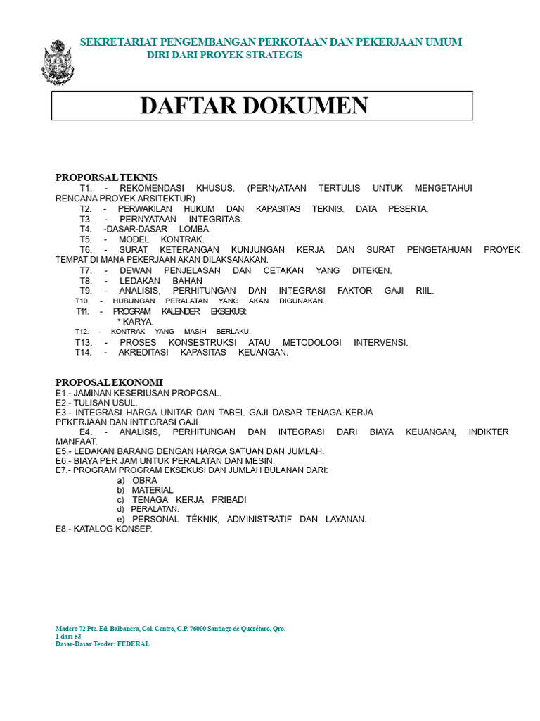 Dasar Tender Proyek Konstruksi Federal | PDF