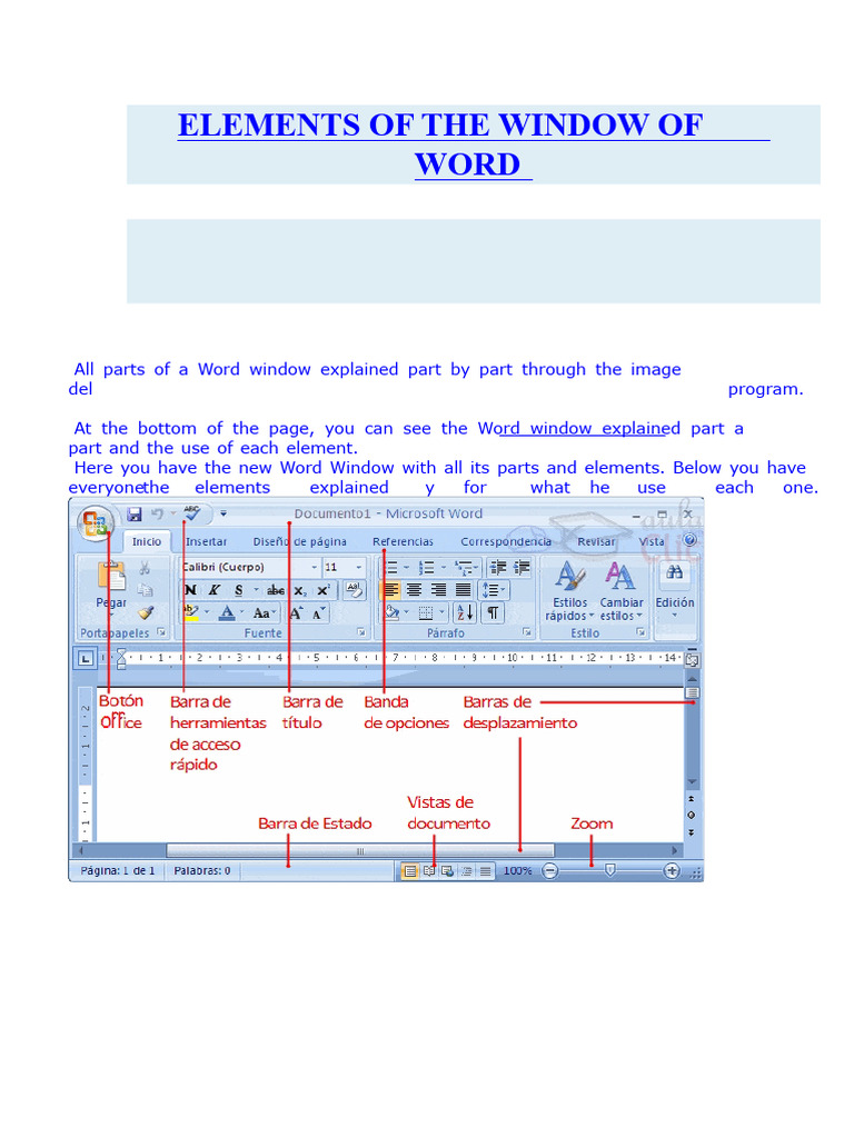 Understanding Microsoft Word Window Elements | PDF | Window (Computing ...