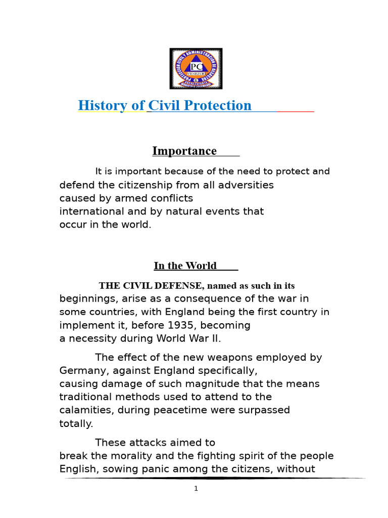 Evolution of Civil Protection History | PDF | Emergency Management ...