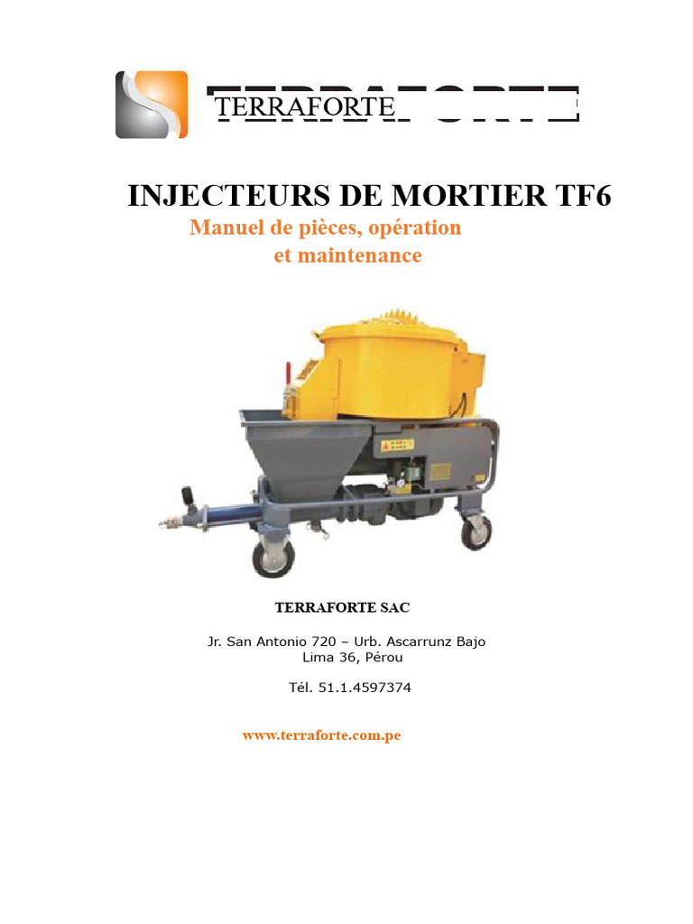 Manuel d'utilisation injecteurs TF6 | PDF | Pompe | Interrupteur