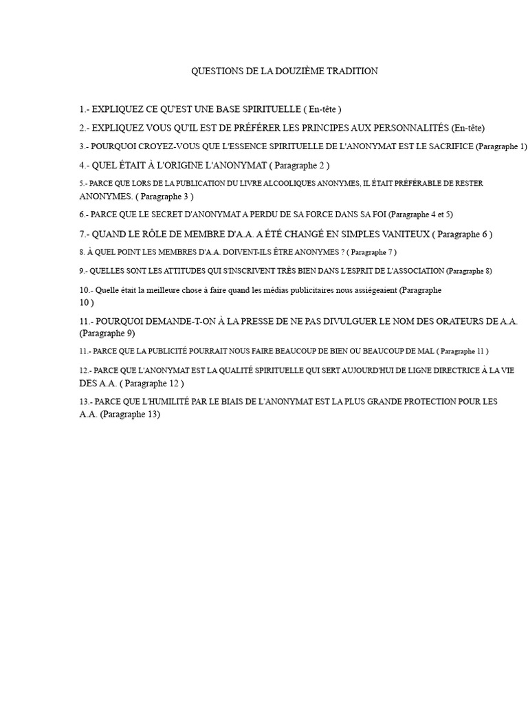 Comprendre l'Anonymat dans A.A. | PDF