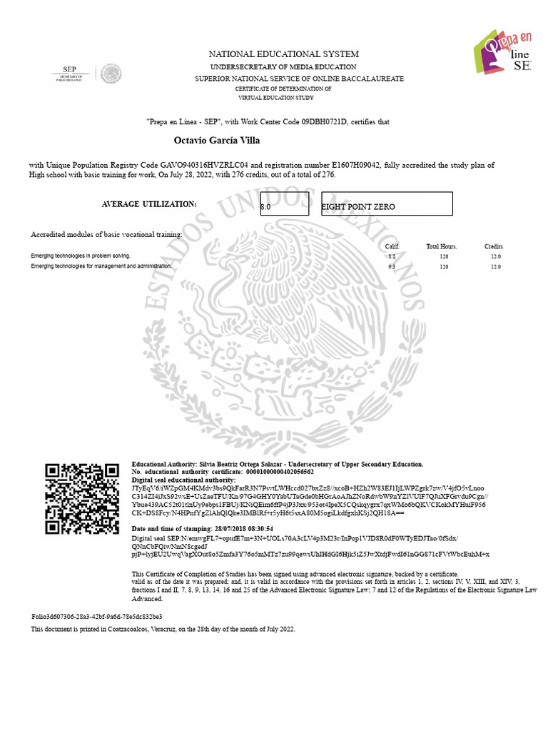 High School Certificate Online | PDF