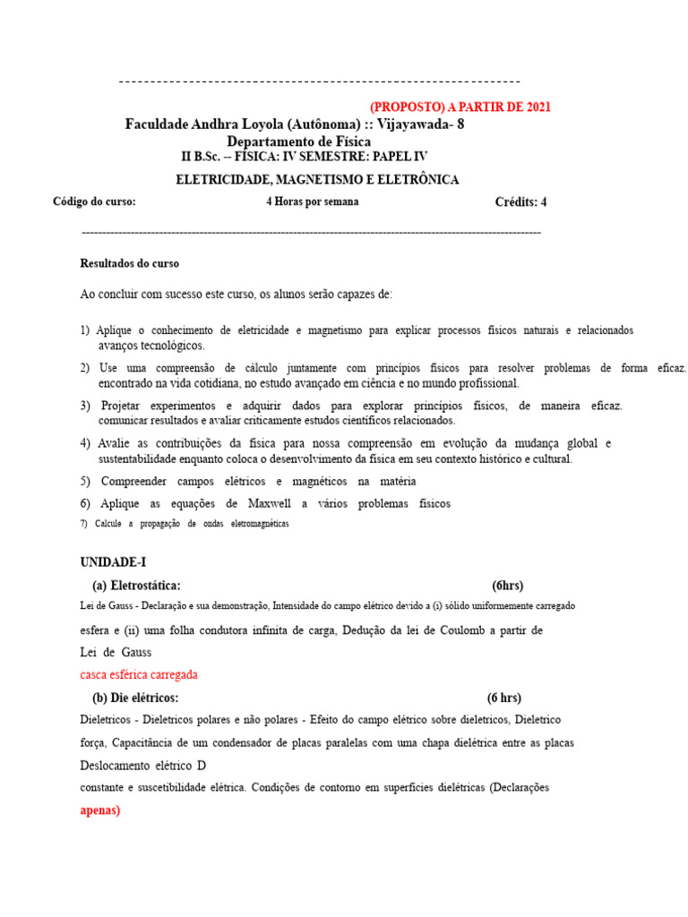 Curso de Eletricidade e Magnetismo | PDF | Física | Eletricidade