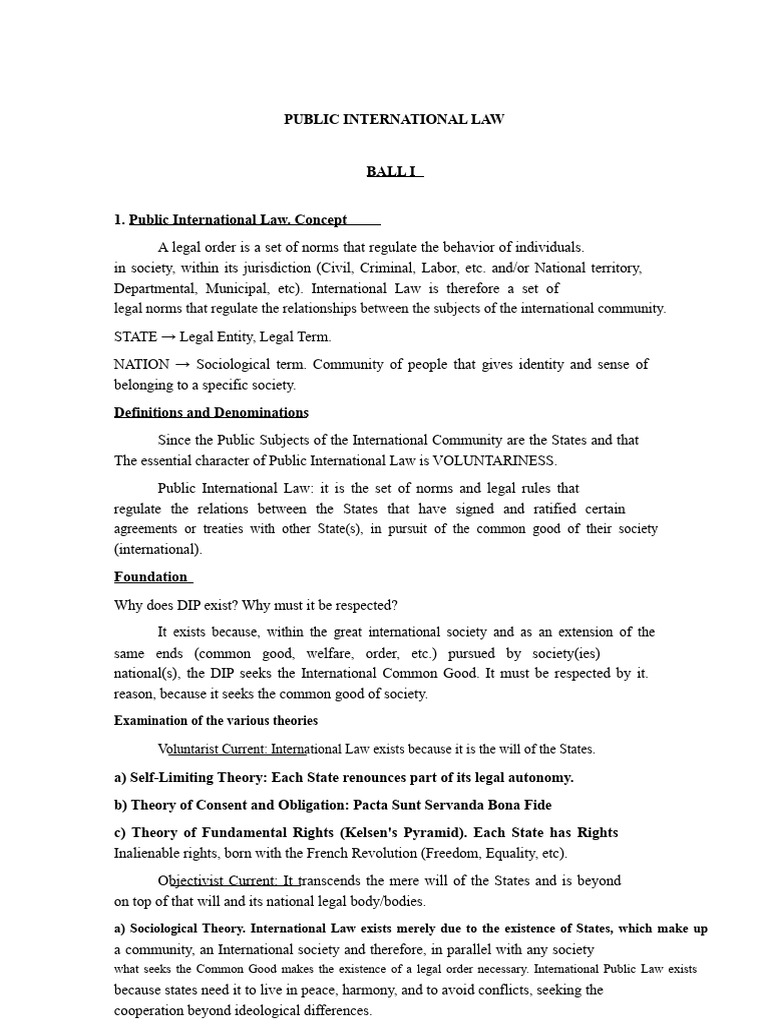 Overview of Public International Law | PDF | International Law | Holy ...