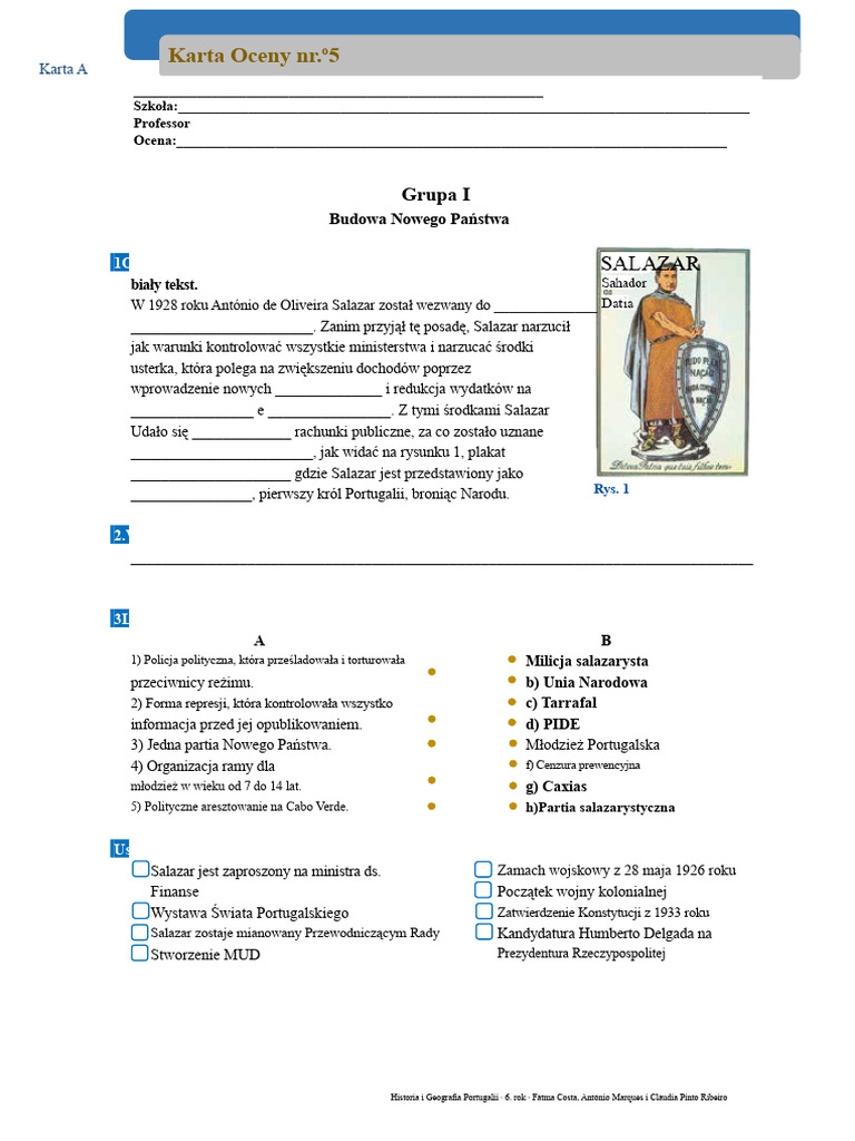 Test HGP 6 Klasa | PDF